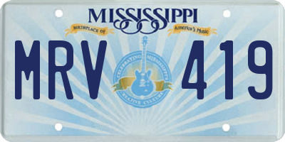 MS license plate MRV419