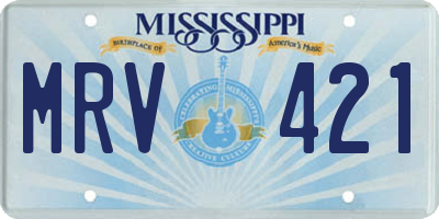 MS license plate MRV421