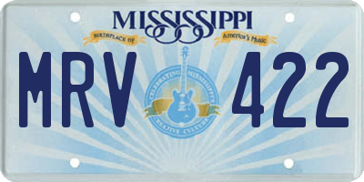 MS license plate MRV422