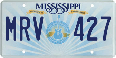 MS license plate MRV427
