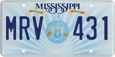 MS license plate MRV431