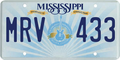 MS license plate MRV433