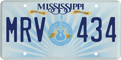 MS license plate MRV434