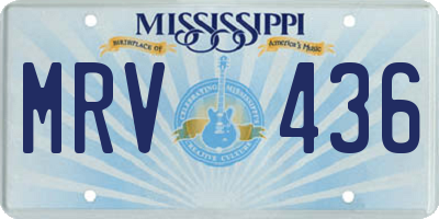 MS license plate MRV436