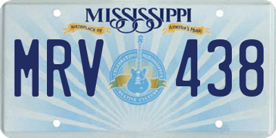 MS license plate MRV438