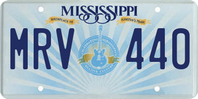 MS license plate MRV440