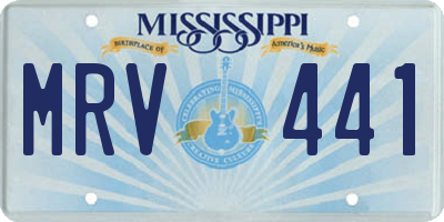 MS license plate MRV441