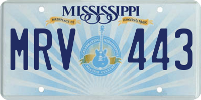 MS license plate MRV443