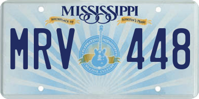 MS license plate MRV448