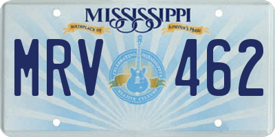 MS license plate MRV462