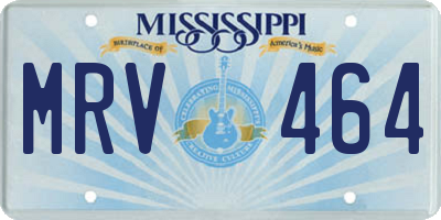 MS license plate MRV464