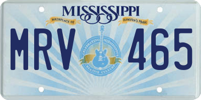 MS license plate MRV465
