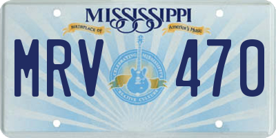 MS license plate MRV470
