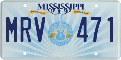 MS license plate MRV471