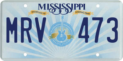 MS license plate MRV473