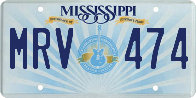 MS license plate MRV474