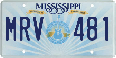 MS license plate MRV481
