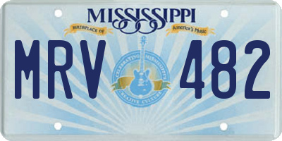 MS license plate MRV482