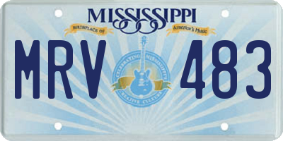 MS license plate MRV483
