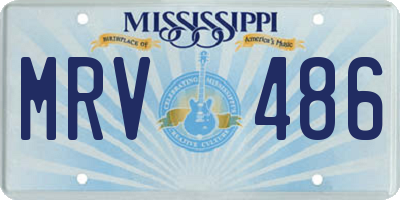 MS license plate MRV486