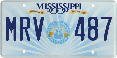 MS license plate MRV487
