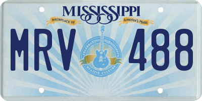 MS license plate MRV488