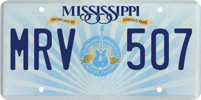 MS license plate MRV507