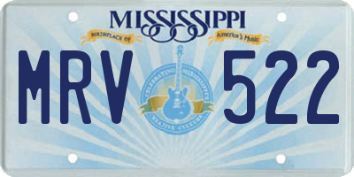 MS license plate MRV522