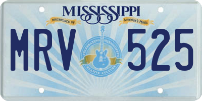MS license plate MRV525