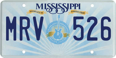 MS license plate MRV526