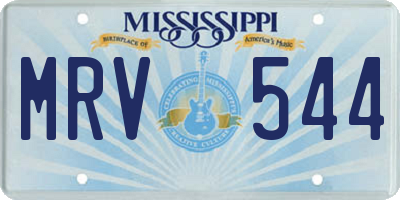 MS license plate MRV544
