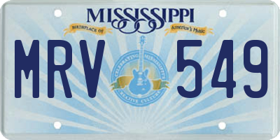 MS license plate MRV549