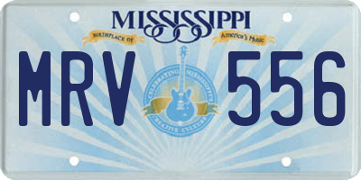 MS license plate MRV556