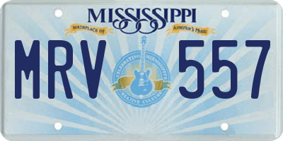 MS license plate MRV557