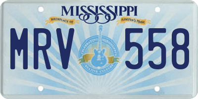 MS license plate MRV558