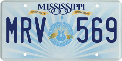 MS license plate MRV569