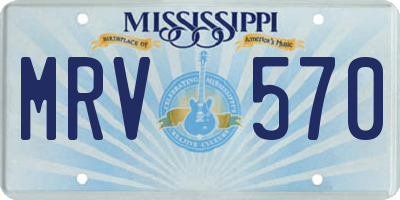 MS license plate MRV570