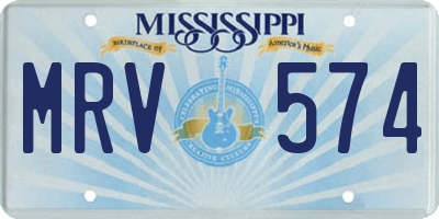 MS license plate MRV574