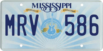 MS license plate MRV586