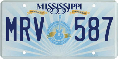 MS license plate MRV587
