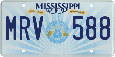 MS license plate MRV588