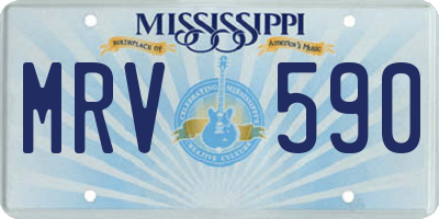 MS license plate MRV590
