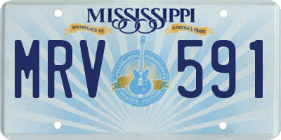 MS license plate MRV591