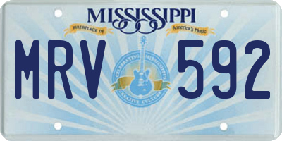 MS license plate MRV592