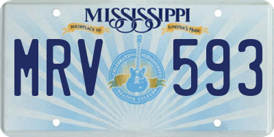 MS license plate MRV593