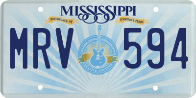 MS license plate MRV594