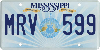 MS license plate MRV599