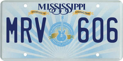 MS license plate MRV606