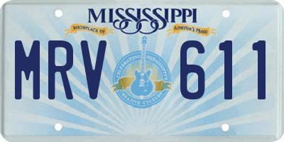 MS license plate MRV611