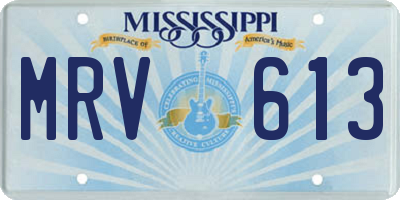 MS license plate MRV613